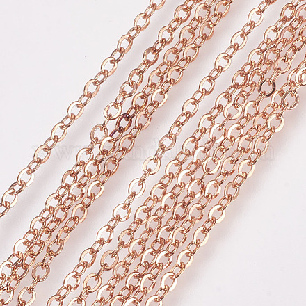 Brass Cable Chain Necklaces SW028-RG-1