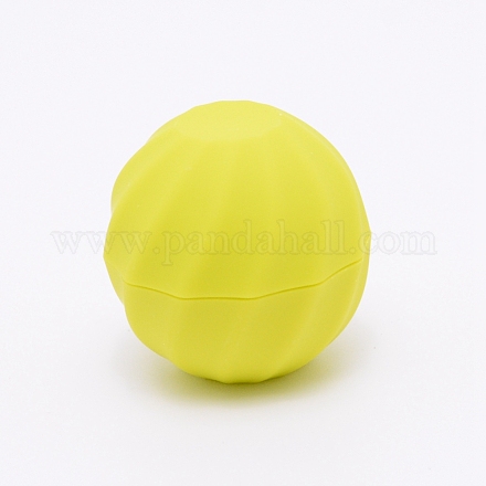プラスチック製の空のリップクリーム球体容器  化粧品包装リップクリームボール  黄緑  4.2cm  内径：2.8のCM  容量：7g（0.23液量オンス）  4個/セット MRMJ-WH0064-26C-1