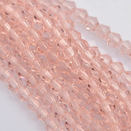 Chapelets de perles en verre bicone X-EGLA-P016-4mm-10-1