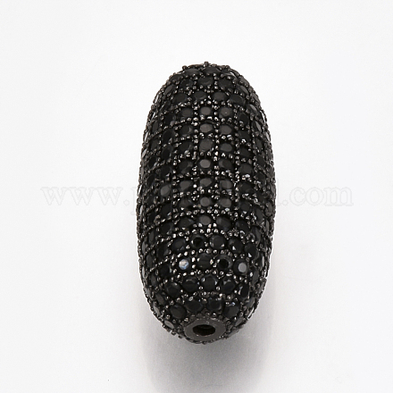 Brass Micro Pave Cubic Zirconia Beads ZIRC-T004-44B-02-1