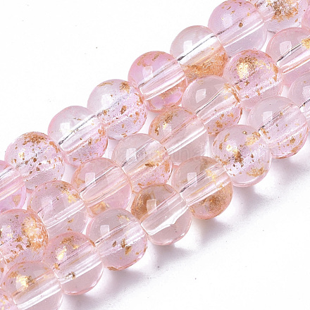 Chapelets de perles en verre peinte par pulvérisation transparent GLAA-N035-03A-B06-1