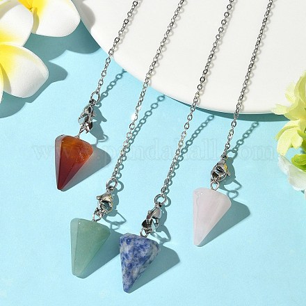 Маятники для биолокации с конусом из натурального красного агата&nbsp;HJEW-JM04048-1