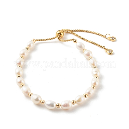 Bracelets coulissants en perles naturelles de riz BJEW-JB06260-02-1