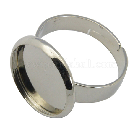 Brass Adjustable Ring Setting Components X-KK-K067-S-1