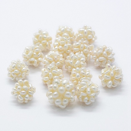 Cuentas de racimo de perlas naturales cultivadas de agua dulce hechas a mano PEAR-P056-027B-1