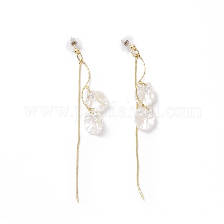 Boucles d'oreilles pendantes à pampilles imitation coquille acrylique avec 925 épingle en argent sterling EJEW-L281-03LG-1