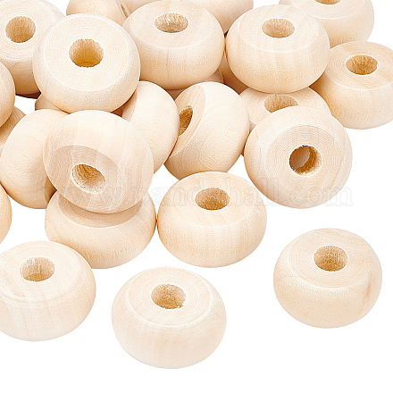 Perles en bois naturel olycraft 30pcs WOOD-OC0002-24-1