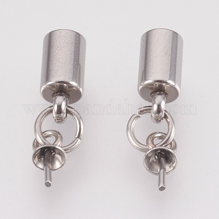 Stainless Steel Cup Bail Pin Pendants STAS-P149-03P-1