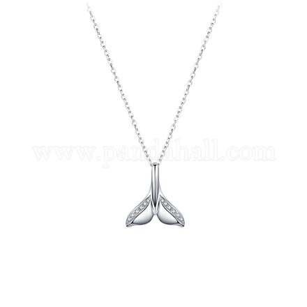 Ожерелье с подвеской в виде китового хвоста для девушек и женщин NJEW-BB44496-B-1