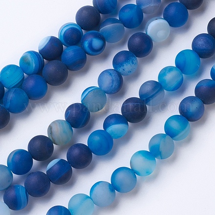 Chapelets de perles en agate rayée/agate à rangs de grade naturel G-E478-05-10mm-1