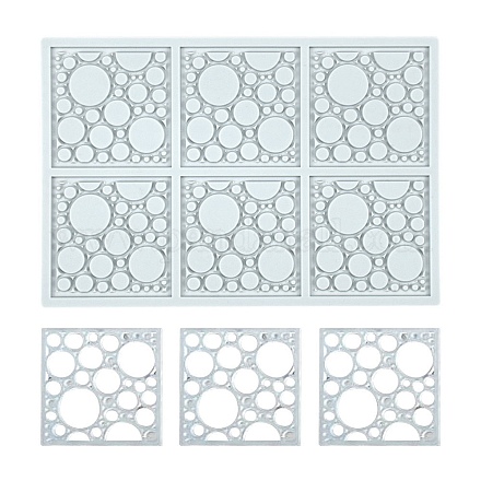 Moules en silicone bricolage carrés à motifs ronds BAKE-PW0010-21E-1