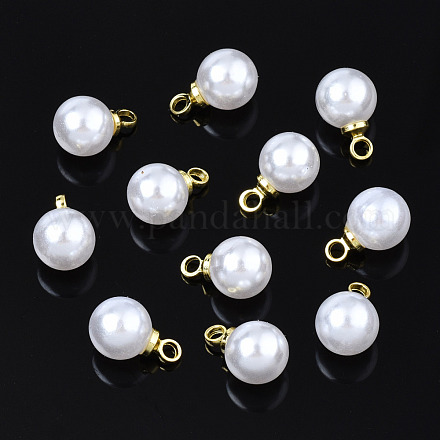 Pendentifs en plastique imitation perle ABS SACR-T360-01-1