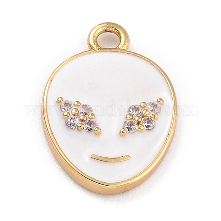 Golden Plated Brass Micro Pave Clear Cubic Zirconia Pendants ZIRC-L097-031C-G-1