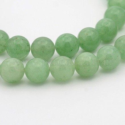 Aventurina verde natural hebras de perlas redondo G-P070-37-10mm-1