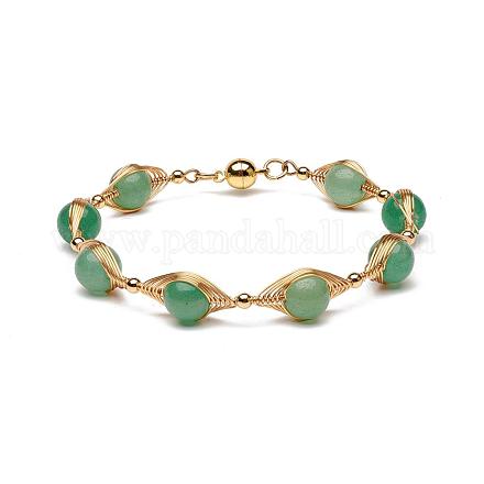 Natürliche grüne Aventurin-Perlenarmbänder für Männer und Frauen BJEW-TA00012-02-1