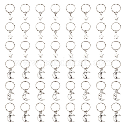 24 Stück Dreadlocks-Perlen aus Legierung in 2 Stilen PALLOY-AB00079-1