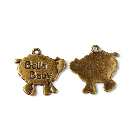 Vintage Style Antique Bronze Tone Alloy Sheep Pendants Charms X-MLF10462Y-NF-1