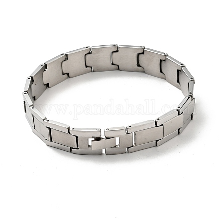 201 Stainless Steel Rectangle Watch Band Bracelet BJEW-H550-02P-1