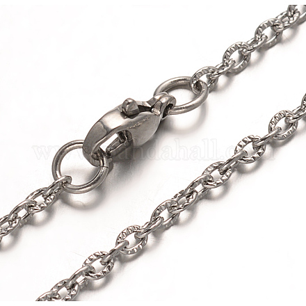 304 Edelstahl Kabelkette Halsketten NJEW-G310-01P-1