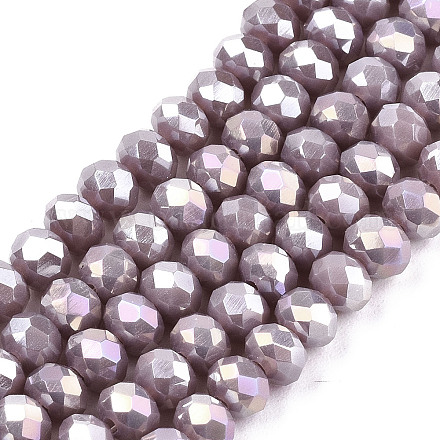 Electroplate Glass Beads Strands EGLA-A034-P6mm-B19-1