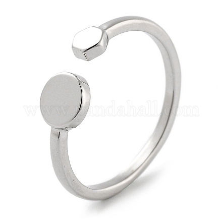 Componenti per anelli con polsino aperto in ottone placcato a cremagliera KK-Z071-33P-1