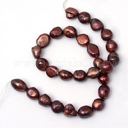 Oval Natural Pearl Bead Strands PEAR-R015-34-1