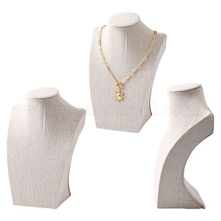 立体的なネックレスの胸像が表示されます  合成木材のネックレスを表示  麻で覆われて  パパイヤホイップ  200x150x80mm NDIS-N006-E-06-1