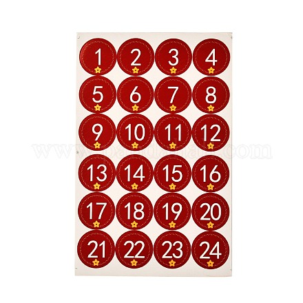 Adesivi autoadesivi con etichetta regalo in carta rotonda a tema natalizio DIY-K032-82A-1
