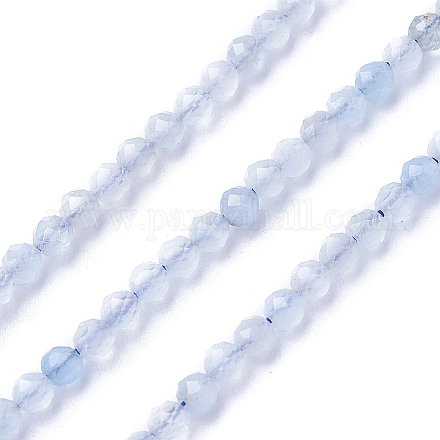 Natürliche Aquamarin Perlen Stränge G-F619-05-2mm-1