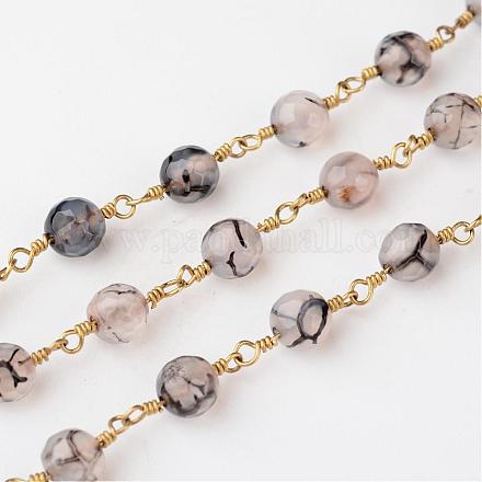 Handgemachte natürliche Achat Perlenketten G-L462-01I-1
