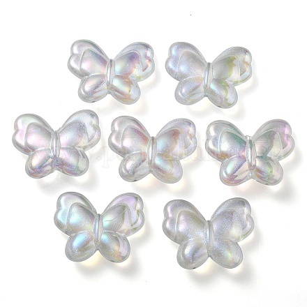 UV Plating Luminous Transparent Acrylic Beads OACR-P010-11A-1