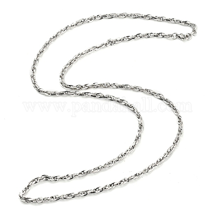 Collares de cadena de cuerda de 304 acero inoxidable NJEW-M205-01P-1