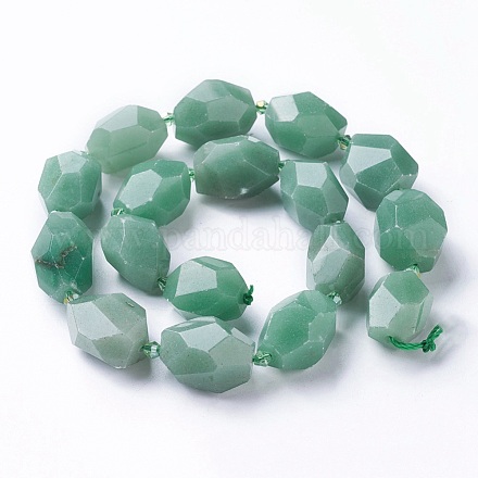 Natural Green Aventurine Beads Strands G-P434-31-1