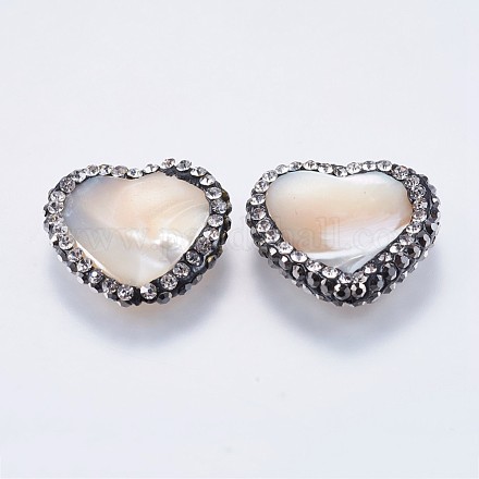 Perles de coquillage blanc naturel RB-P029-58-1