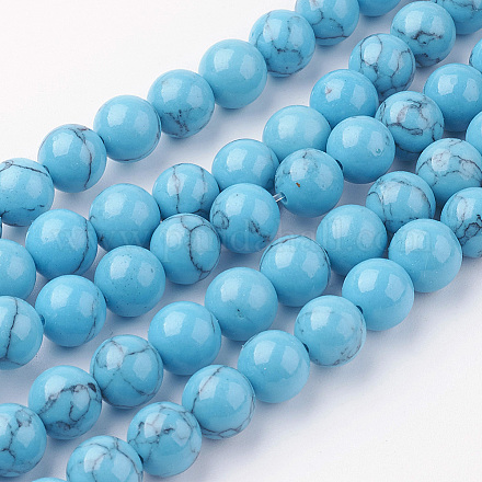 Chapelets de perles en turquoise synthétique G-G735-13-8mm-1