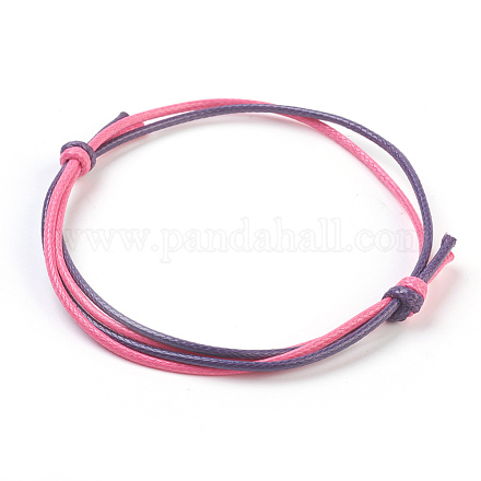 Korean Waxed Polyester Cord Bracelets BJEW-JB03783-06-1