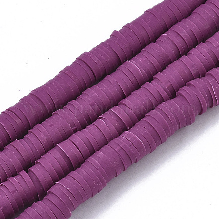 Handmade Polymer Clay Beads Strands X-CLAY-R089-6mm-037-1