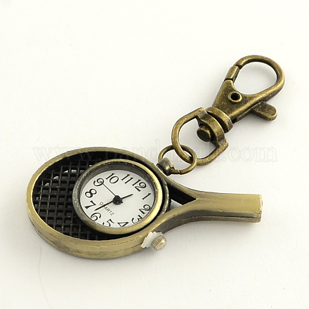 Retro Schlüsselbund Zubehör Alu Tennisschläger Uhr für Schlüsselanhänger WACH-R009-035AB-1