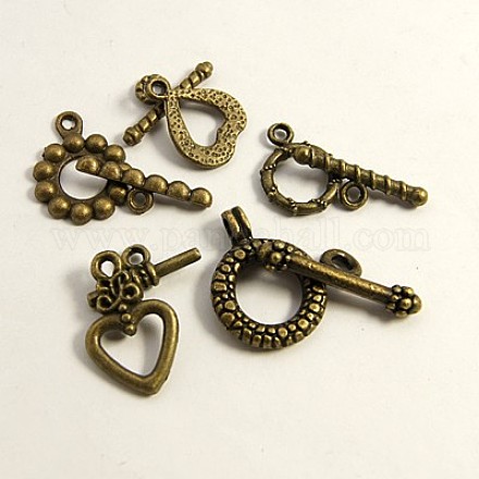 Tibetan Style Toggle Clasps TIBE-A001-AB-NF-1