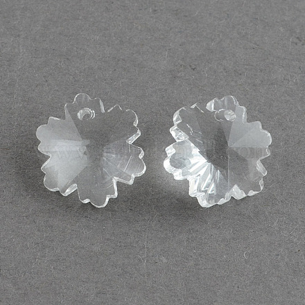 Flocon de neige pendentifs en verre transparent X-EGLA-R081-07-1