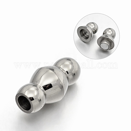304 Stainless Steel Glazed Surface Magnetic Clasps Fit 4mm Cords STAS-N065-78-1
