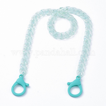 (vente d'usine de fêtes de bijoux) colliers de chaîne gourmette en acrylique personnalisés NJEW-JN02894-1