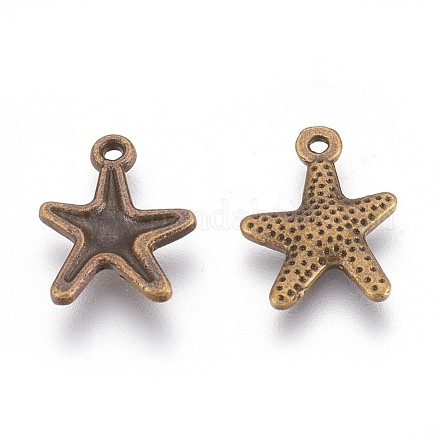 Tibetan Style Alloy Starfish/Sea Stars Charms MLF0463Y-NF-1