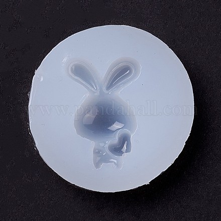 ウサギのDIYシリコンモールド  レジン型  UVレジン用  エポキシ樹脂ジュエリー作り  ホワイト  38.5x8mm  内径：21x17mm X-DIY-C035-07-1