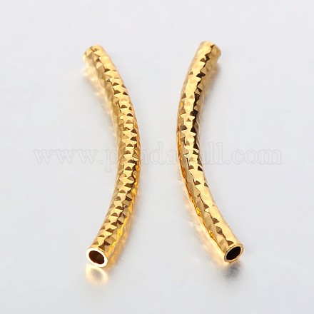 Long-Lasting Plated Brass Curved Tube Beads KK-J207-05G-1