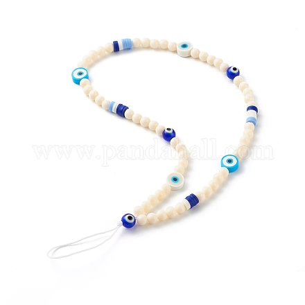 Plastic Beads Mobile Straps HJEW-JM00567-1
