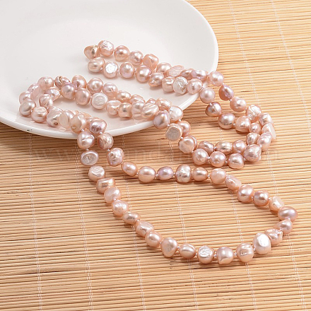Collar de pepitas de perlas naturales NJEW-P126-B-01A-01-1