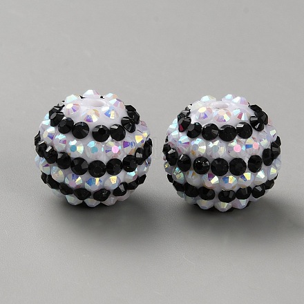 Бусины со стразами из смолы RB-WH0003-08N-1