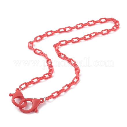 Personalisierte undurchsichtige Acryl-Kabelketten-Halsketten NJEW-JN03432-07-1