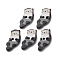 2-Hole Resin Buttons, Otter, Gray, 17x8.5x2.5mm, Hole: 1.2mm